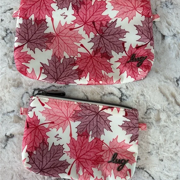 Lug Maple Leaf Print Pouch Set of 3 - Picture 4 of 6